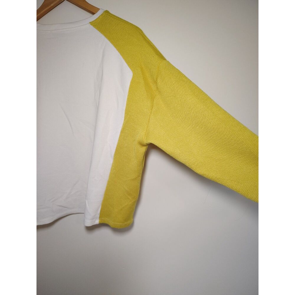 Zara Oversized Colorblock Raglan Sweater Cropped Indie Boho Y2K - Picture 4 of 7